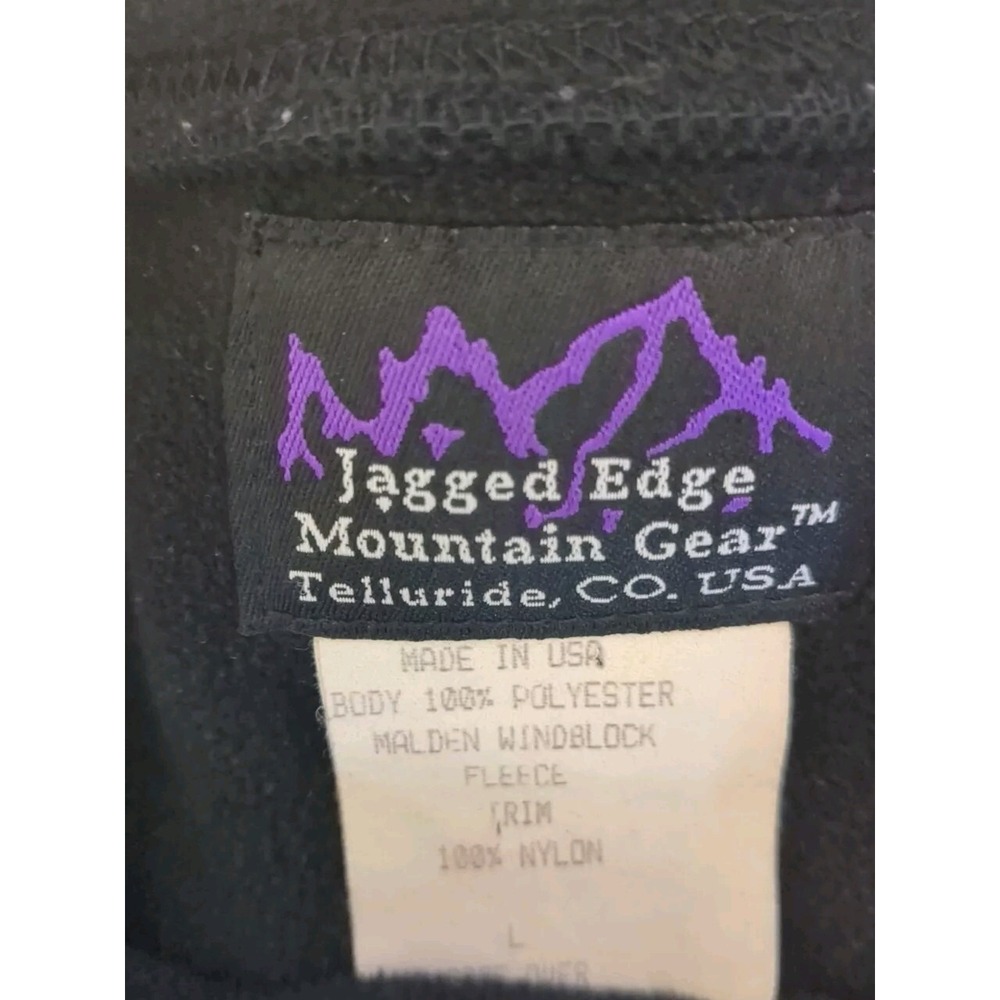 Vintage Jagged Edge Mountain Gear Black Fleece Outdoor Pullover Sweater Sz Large - Picture 2 of 4
